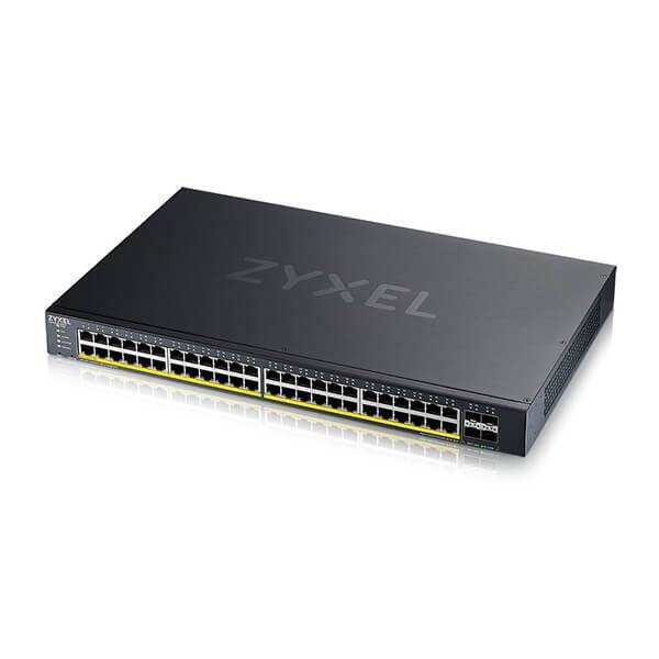 Zyxel 52-Poort Smart Managed PoE+ Switch, 48x GbE PoE+ RJ45,4 x 10 g SFP+, 375W PoE+, Hybride Modus (XGS1935-52HP-EU0101-0