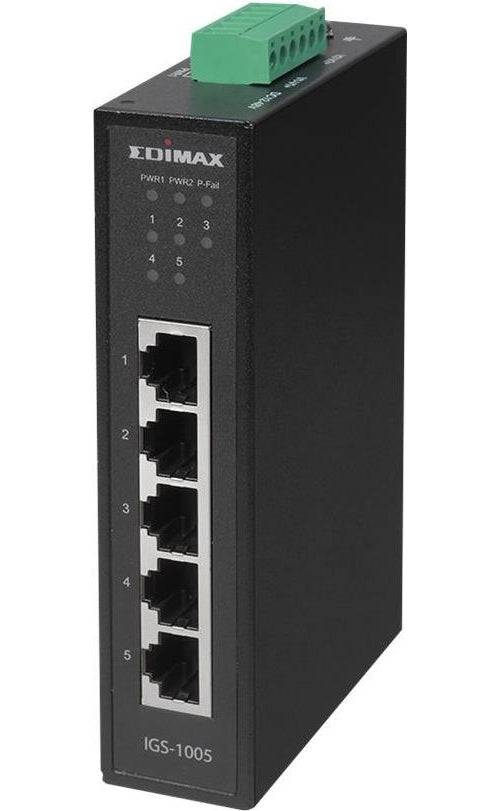 Edimax IGS-1005 5-Poorts Gigabit DIN Rail Switch, Niet Beheerd-0