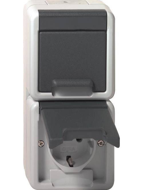GIRA 478030 SCHUKO Stopcontact - 2-polig - Opbouw - 478030-0
