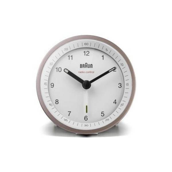 Braun BC07PW-DCF Radiogestuurde Alarmklok - Roze/Wit - Quartz - Analoog - Batterij AA (67099)