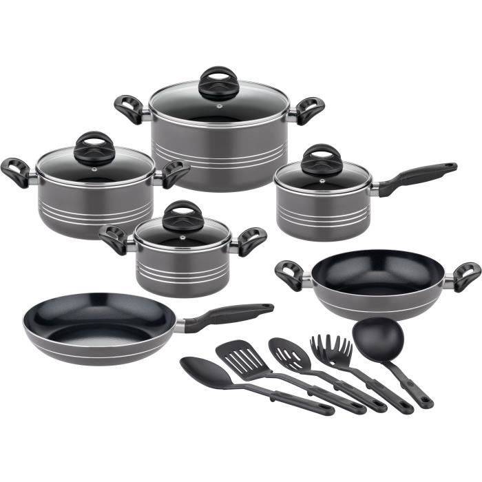 GSW MILANO GREY Kookset - 15-delig - Massief Aluminium - Geschikt voor Inductie - Grijs-0