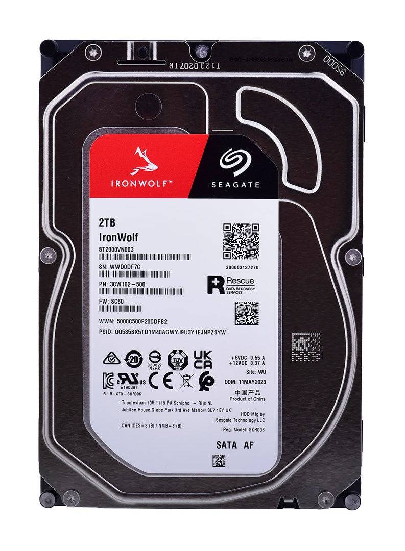 Seagate IronWolf ST2000VN003 - Harddisk - 2 TB - Intern - 3,5" - SATA 6 Gb/s - 5400 RPM - Buffer: 256 MB 6Gb/s-1