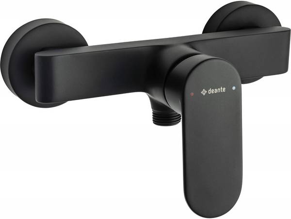 Deante Alpinia Douchekraan Messing Wandmontage Mat Zwart BGA N40M