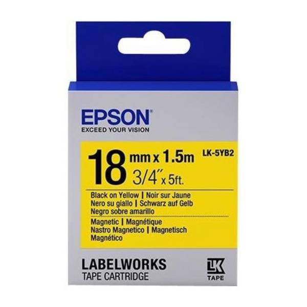 Epson LabelWorks LK-5YB2 - Zwart op Wit Magnetische Labels - 1,8 cm x 1,5 m - voor LW-K400, LW-K400VP, LW-Z700FK C53S655