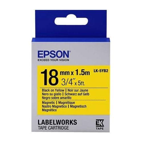 Epson LabelWorks LK-5YB2 - Zwart op Wit Magnetische Labels - 1,8 cm x 1,5 m - voor LW-K400, LW-K400VP, LW-Z700FK C53S655-0