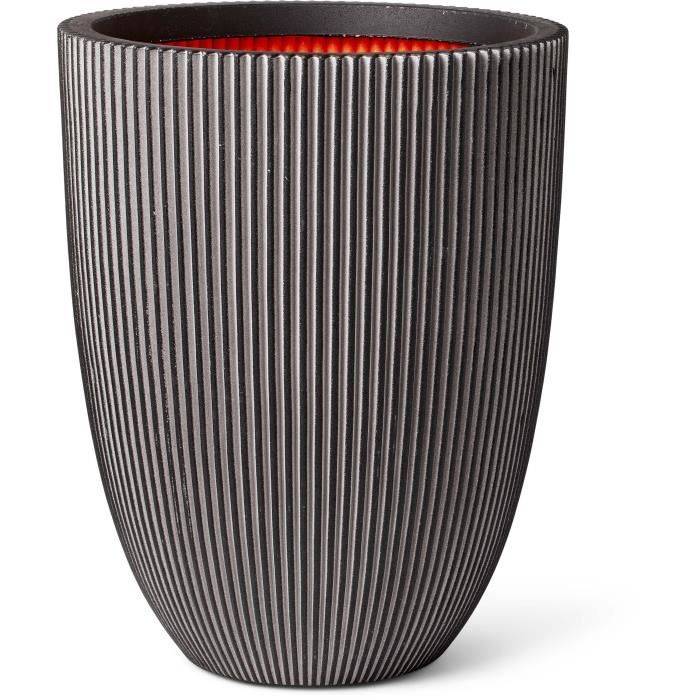 CAPI EUROPE Elegante GROOVE Vaasje - 46 x 58 cm - Antraciet - 100% recyclebaar-0