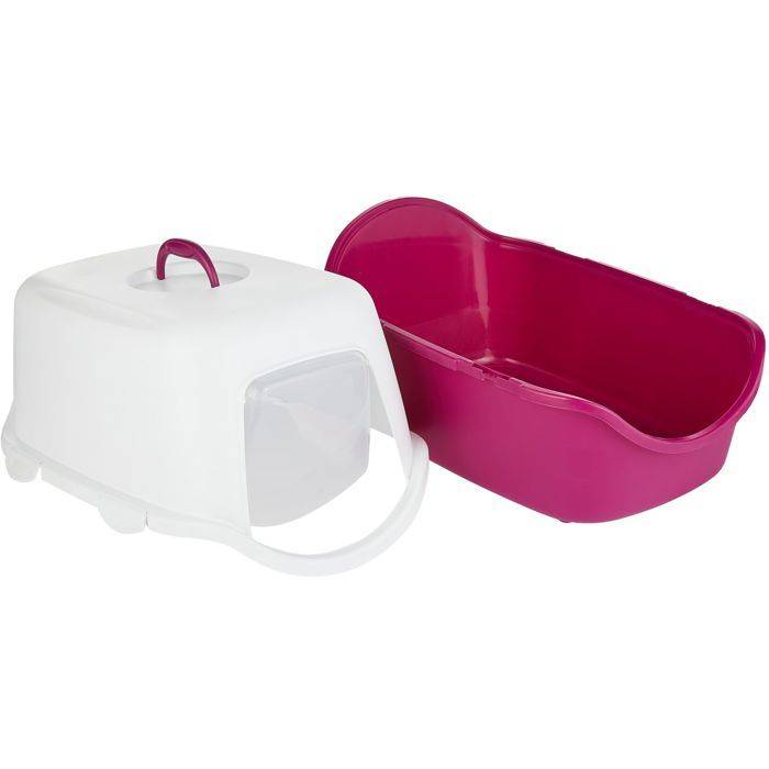 TRIXIE Vico Kattenbak - Met Deksel - 40 x 40 x 56 cm - Bessen/Wit-3