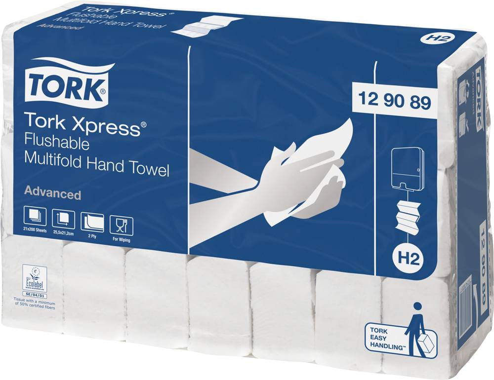 Tork 129089 Papieren Handdoek 200 Vellen Wit (129089)-0