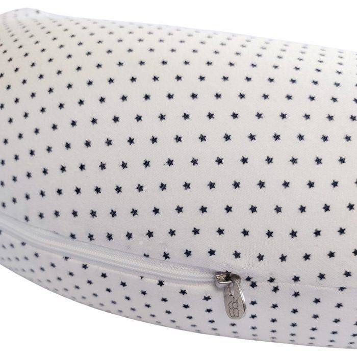 CANDIDE Zwangerenkussen Sterrenprint Jersey Wit/Marineblauw-3