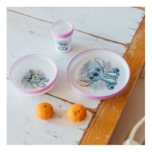 Disney Lilo & Stitch 3-delige Maaltijdset - Beker, Kom, Antislip Bord 3-PIECE-3