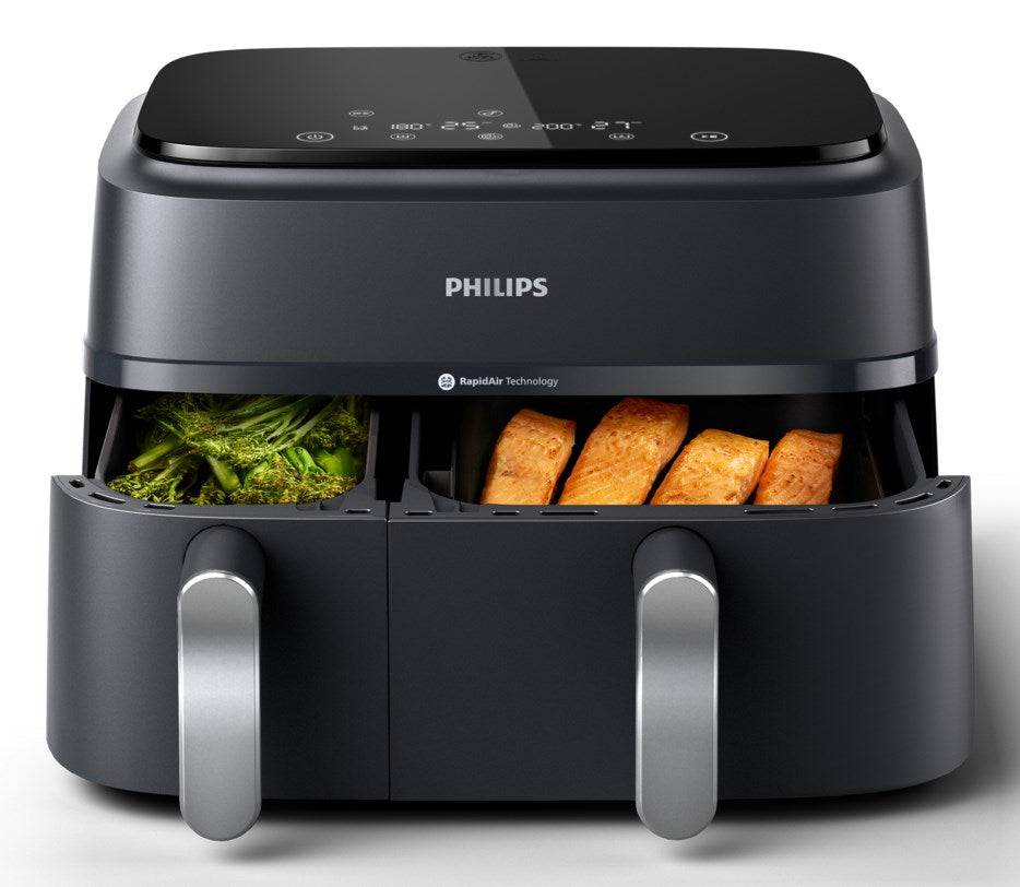 Philips NA351/00 Heteluchtfriteuse 2750W 9 L Dubbele Mand Zwart/Zilver-2