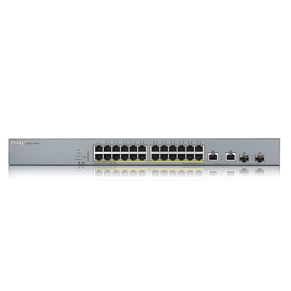 Zyxel GS1350-26HP Smart Switch 24 x 10/100/1000 PoE+ 2 x Combo Gigabit SFP Desktop Rackmount (GS1350-26HP-EU0101F)-3