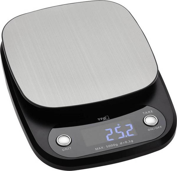 TFA Dostmann APPLE PIE Digitale Keukenweegschaal, 5000 g, Antraciet (50.2005.10)