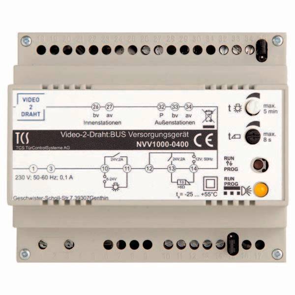 Voeding en Besturingseenheid voor 2-Draad BUS Videosystemen 6TE (NVV1000-0400) 2-wire-0