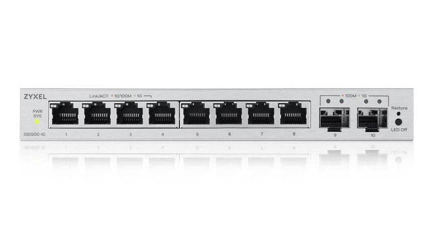 ZyXEL GS1200-10V3 8-Poorts Gigabit Switch - 2xSFP Beheerd (GS1200-10V3-EU0101F) 8-Port-2