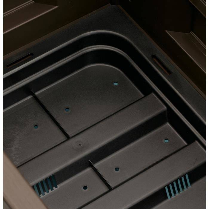 STEFANPLAST ITALIA Vierkante Bloembak met Trellis - 30 L - Kunststof - 43x43xH142 cm - Antraciet 43x43x142h-3