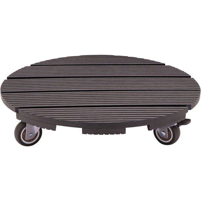 NATURE Standaard voor Plantenpot met Wielen - WPC - H8,6 x Ø38 cm - Antraciet H8.6-0