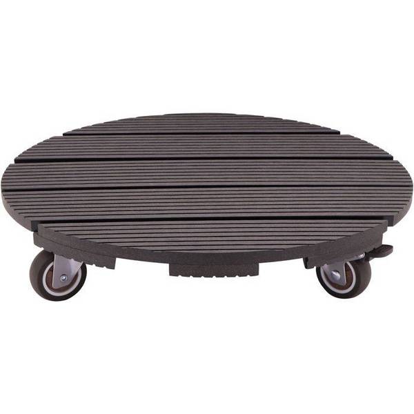 NATURE Standaard voor Plantenpot met Wielen - WPC - H8,6 x Ø38 cm - Antraciet H8.6