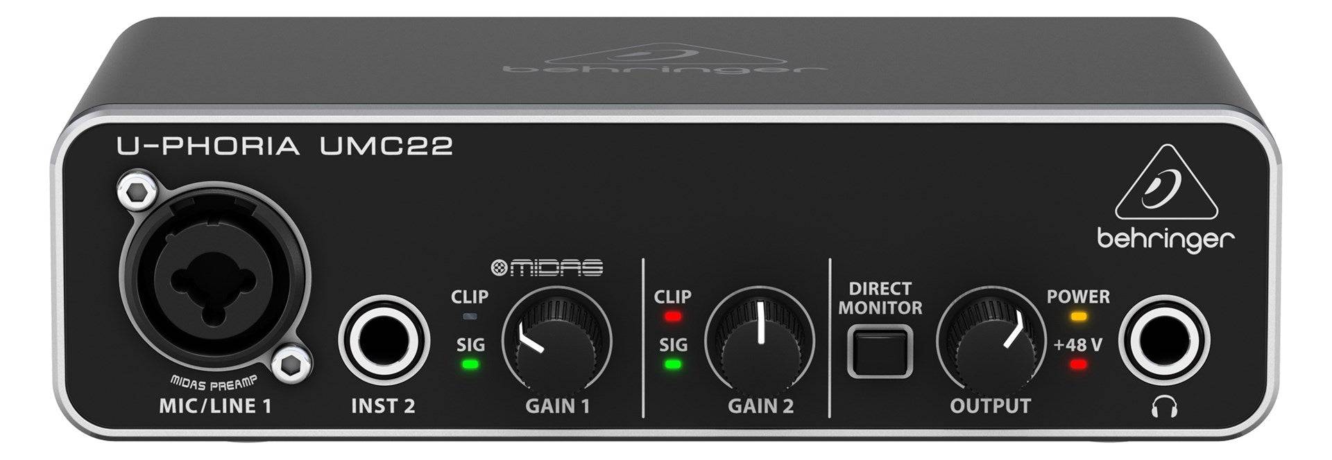 Behringer UMC22 USB Audio Interface Concert/Voorversterker-0
