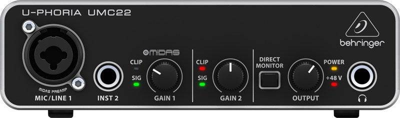 Behringer UMC22 USB Audio Interface Concert/Voorversterker-1