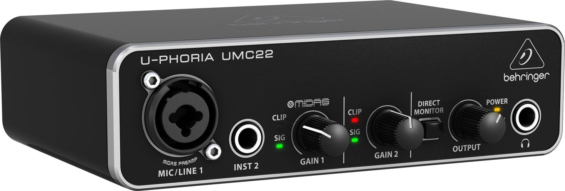 Behringer UMC22 USB Audio Interface Concert/Voorversterker-3