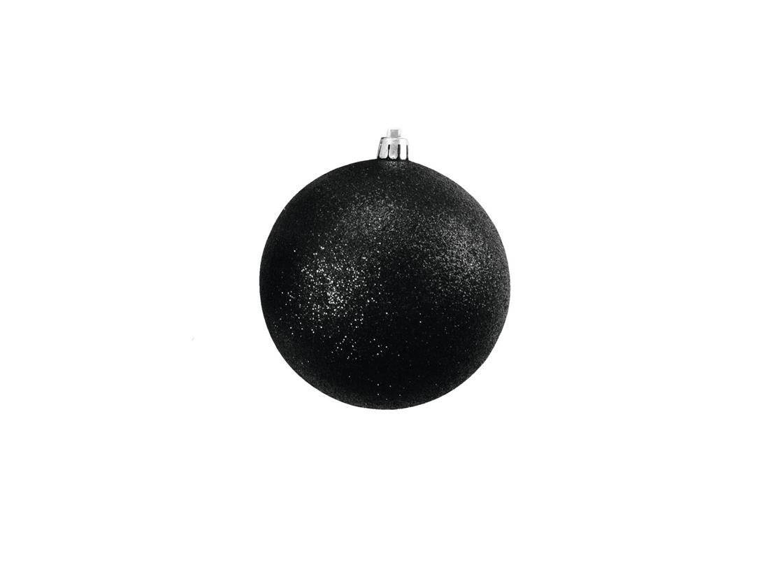 EUROPALMS Decoratieve Bal 10 cm Zwart Glitter 4 x 83501268-0