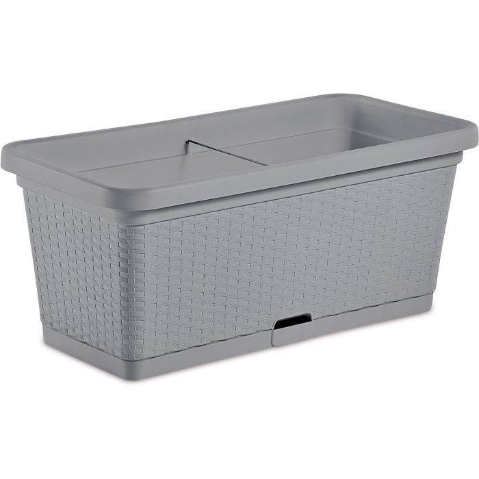 STEFANPLAST Natuurlijke Bloembak - 66 L - 80x40x34 cm - Steen Grijs-0