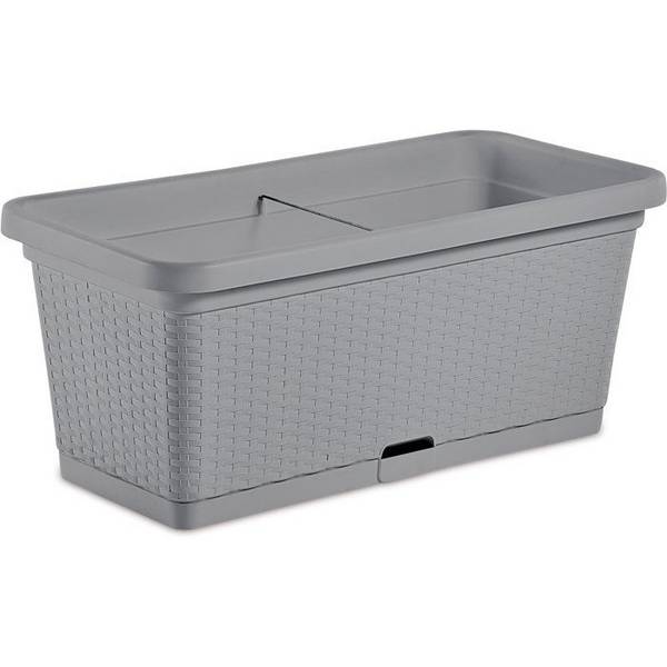 STEFANPLAST Natuurlijke Bloembak - 66 L - 80x40x34 cm - Steen Grijs