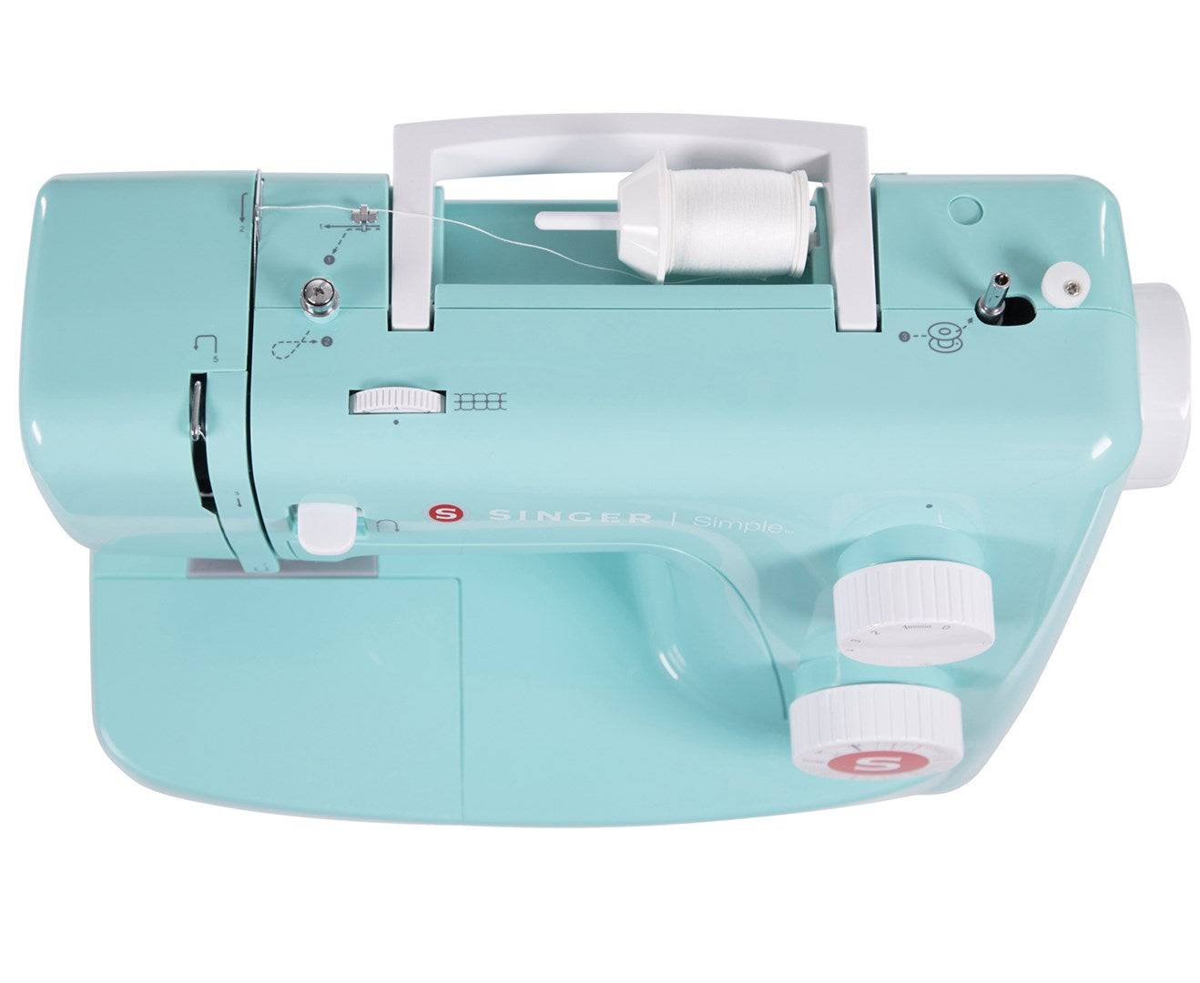 SINGER Simple 3223 g Semi-automatische Naaimachine Turquoise 4 Stap Rotary Dial Zigzag Voet-1