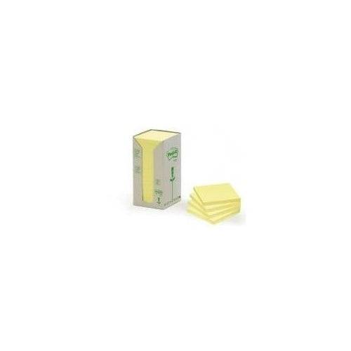 3 M Post-it Recycling Notities Plaknotities 76 x 76 mm Geel 100 Vellen Blok 100-sheet 654-1T-0