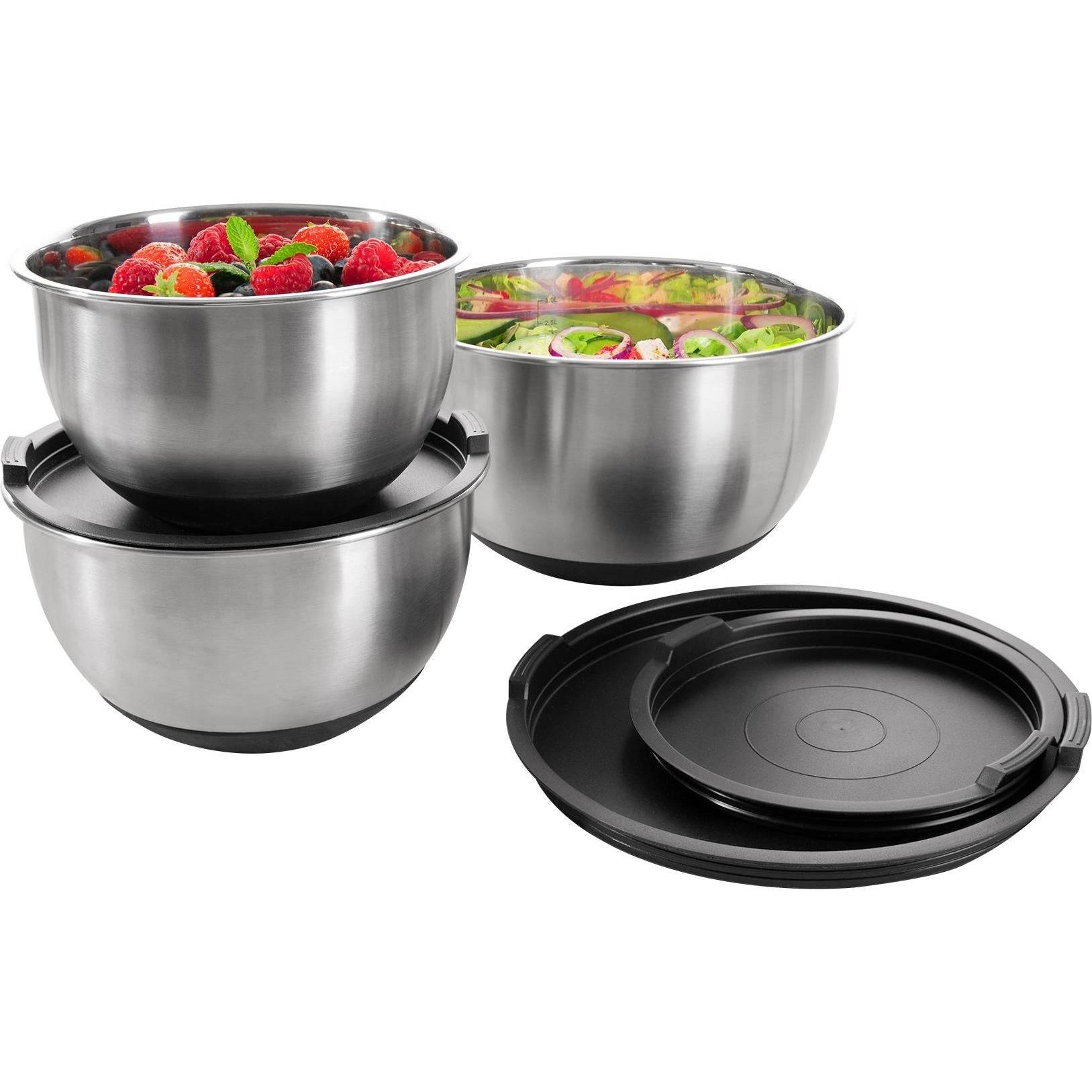 Genius RVS Kom Set 6-delig Zwart/Zilver 6-piece-0