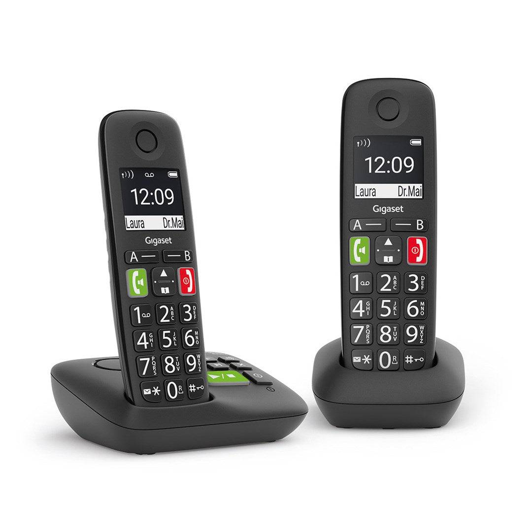 Gigaset E290A Duo - Draadloze telefoon - Antwoordapparaat - ECO DECTGAP - Zwart + Extra handset (L36852-H2921-B101)-0