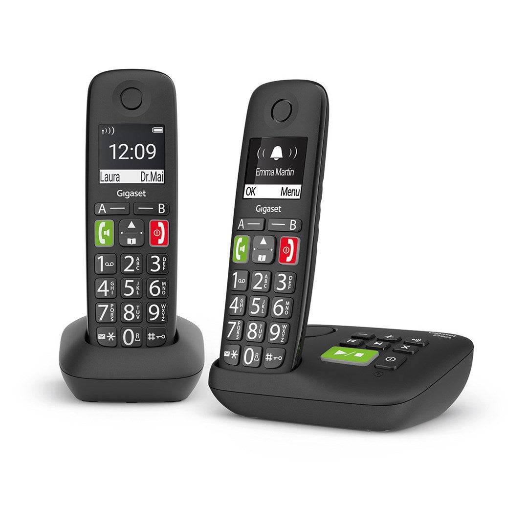 Gigaset E290A Duo - Draadloze telefoon - Antwoordapparaat - ECO DECTGAP - Zwart + Extra handset (L36852-H2921-B101)-1