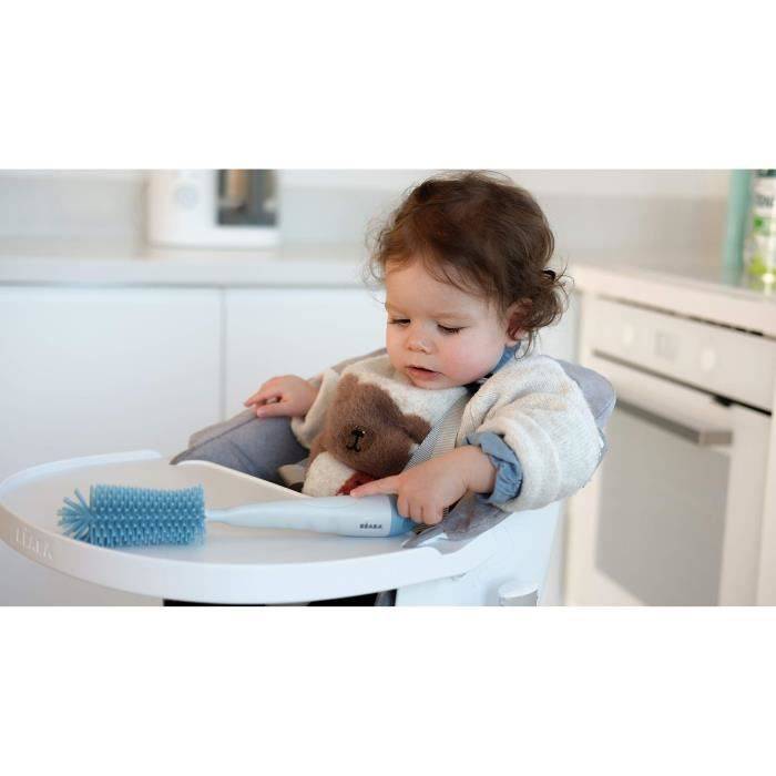 BEABA Newborn Cadeauset - Grijze Boom Flesdroger, Meetbox, Flesborstel, Slabbetje-4