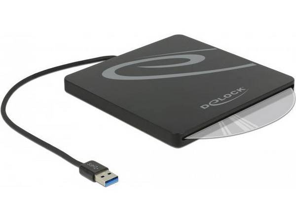 DeLOCK Externe Behuizing voor 5,25" Slot-in Slim SATA Drives naar USB3.0 - Zwart (42604)