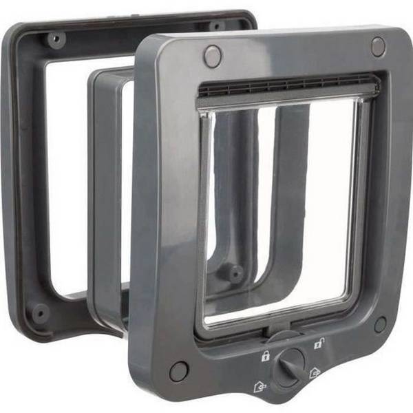 Kattenluik - 4 Posities - Met Tunnel - 20 x 22 cm - Grijs