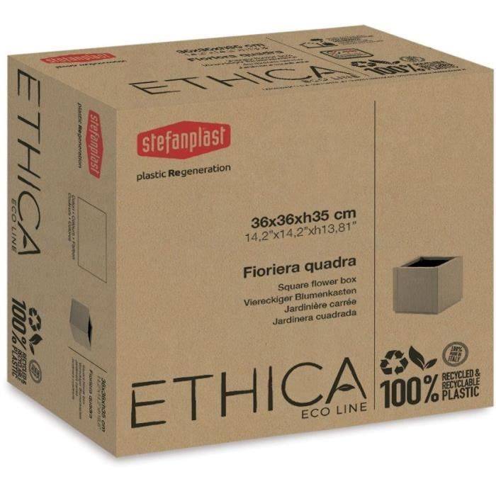 STEFANPLAST ETHICA Bloempot - Krijt - Vierkant - 38 L - 36 x 36 x 35 cm 36x36xh-4