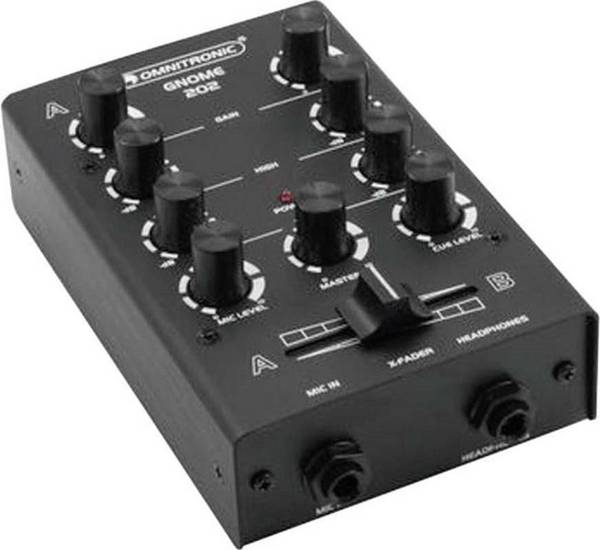 Omnitronic GNOME-202 DJ Mixer 2 Kanalen 20-20000 Hz Zwart (10006880)
