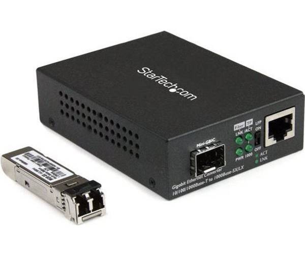 StarTech.com Gigabit Ethernet Media Converter – LC Glasvezelpoort – Tot 500 m Transmissieafstand – MCM1110MMLC