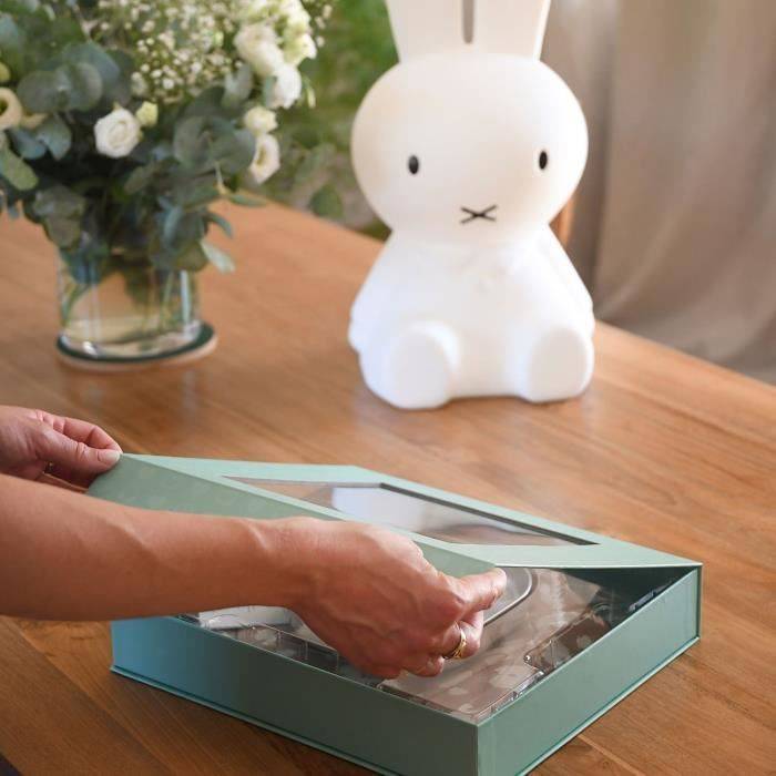 BÉABA 1e Maaltijd Cadeaubox - Savannah Bloom - RVS Bord, Ergonomische Lepel, Vork, Slabbetje, Herinneringsdoos 1st-2