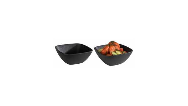 APS Vierkante Kom Zwart 250 x 250 mm Melamine Vaatwasserbestendig (36021)