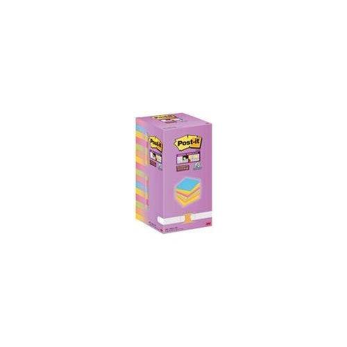 Post-it Super Sticky Notities Carnival Extra Sterk Assorted Kleuren, 16 Pads, Model 655-16SS-COL-0
