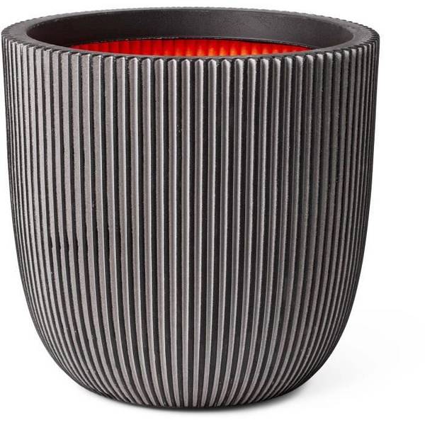 CAPI EUROPE GROOVE NL Bolvormige Bloempot - 43 x 41 cm - Antraciet