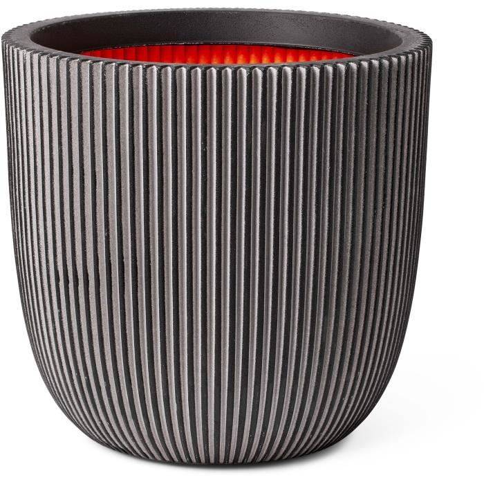 CAPI EUROPE GROOVE NL Bolvormige Bloempot - 43 x 41 cm - Antraciet-0