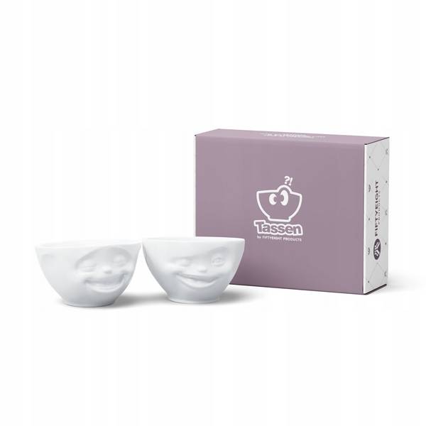 BHS FIFTYEIGHT - Kom Set 200 ml - Lachend & Knipogend Wit T027101