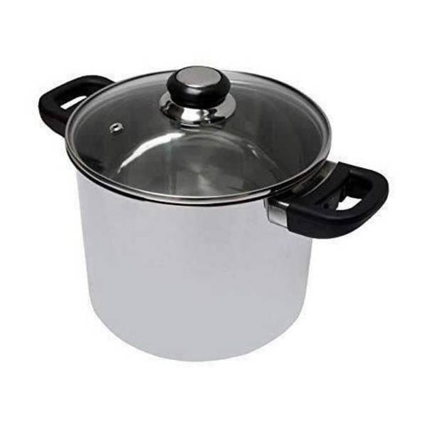 BAUMALU Catering Kom 24 cm - RVS - Saffier Glazen Deksel
