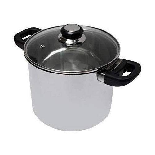 BAUMALU Catering Kom 24 cm - RVS - Saffier Glazen Deksel-0
