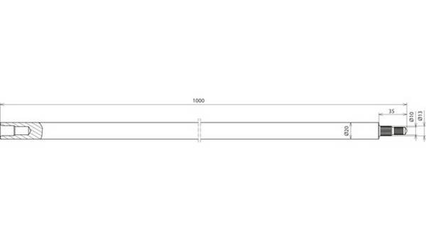 DEHN Diepe Aardingsstaaf D 20 mm L 1000 mm NIRO TE 20 1000 AZ V4A