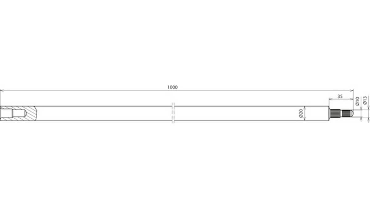 DEHN Diepe Aardingsstaaf D 20 mm L 1000 mm NIRO TE 20 1000 AZ V4A-0