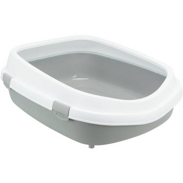 TRIXIE Primo XXL Kattenbak - Met Randen - 56 x 25 x 71 cm - Lichtgrijs/Wit